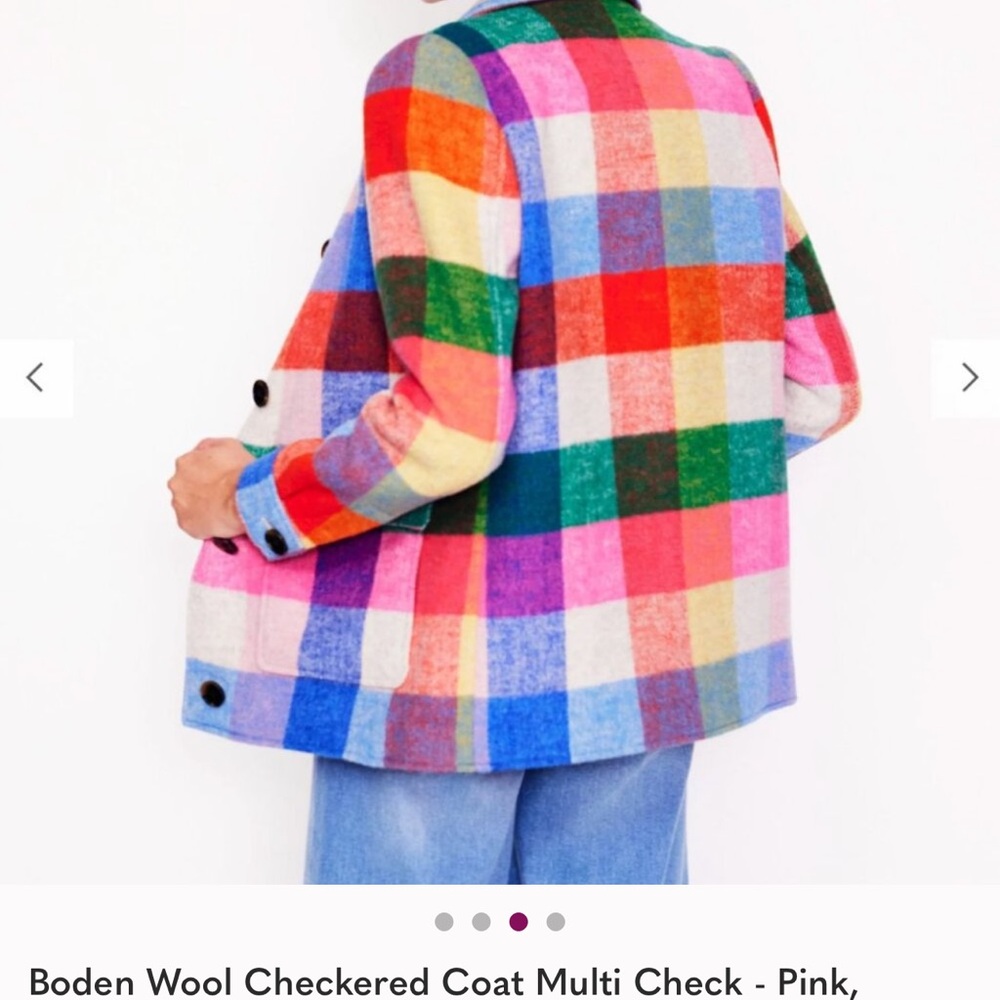Boden Colorful Plaid Wool Check Coat & Skirt Set size 6 NWOT - Picture 9 of 10